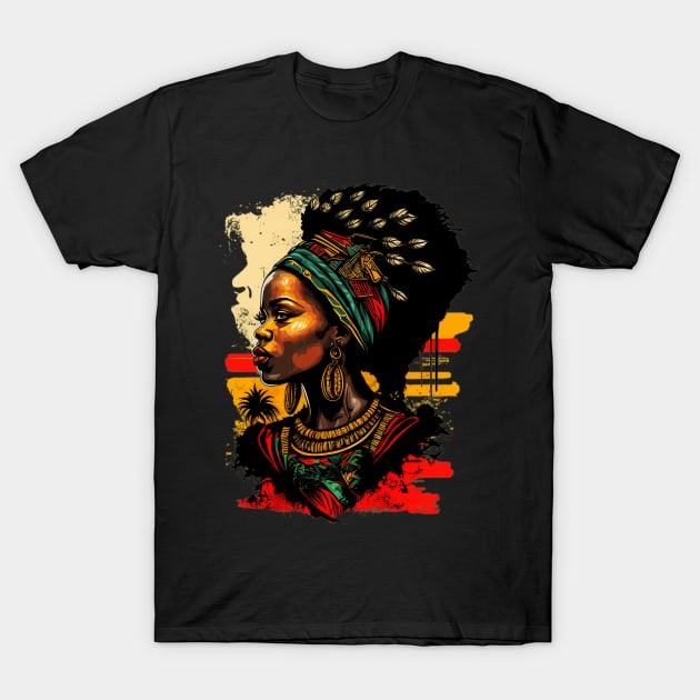 African Print Design T-Shirt by Buff Geeks Art